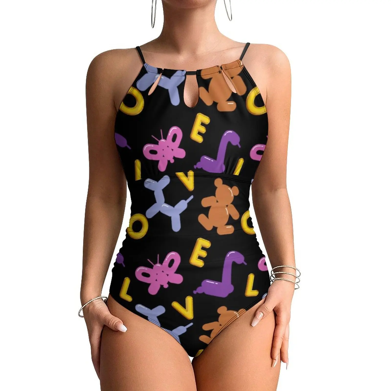 

Купальник с милыми животными и воздушными шарами, цельный купальник с буквенным принтом, эстетический купальный костюм с эффектом пуш-ап, сексуальные спортивные купальники на заказ