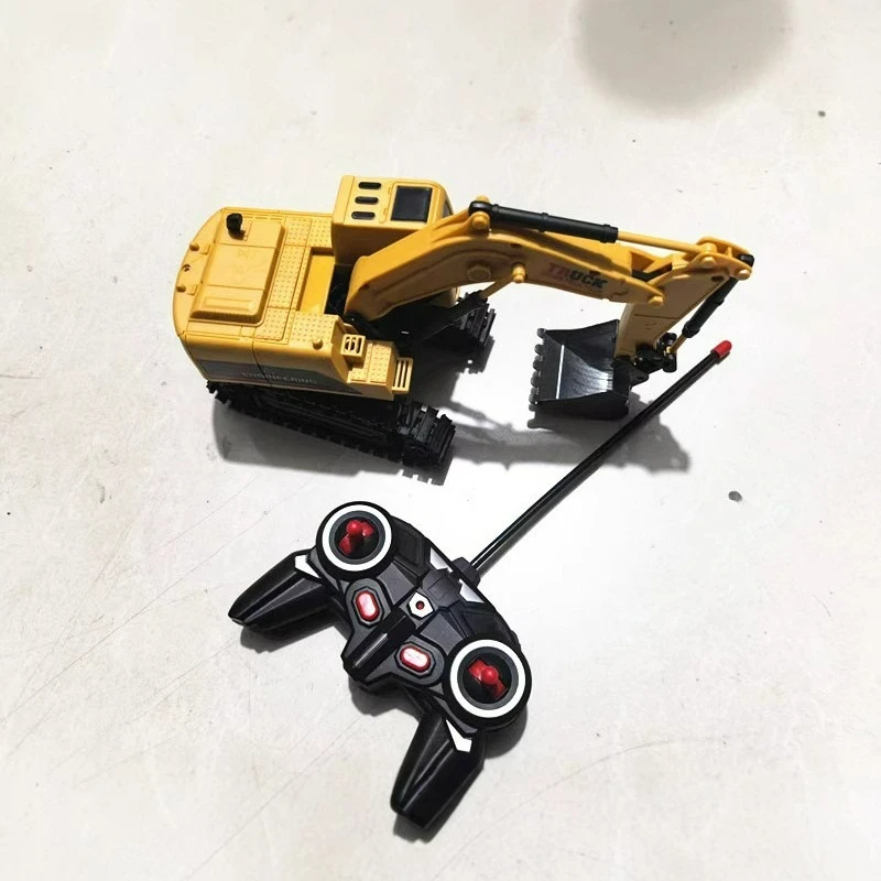 لعبة حفارة للتحكم عن بعد من سبيكة الأطفال، حفارة تعمل بالتحكم عن بعد، 6 قنوات، لعبة مركبة هندسية كهربائية هدية عيد الميلاد