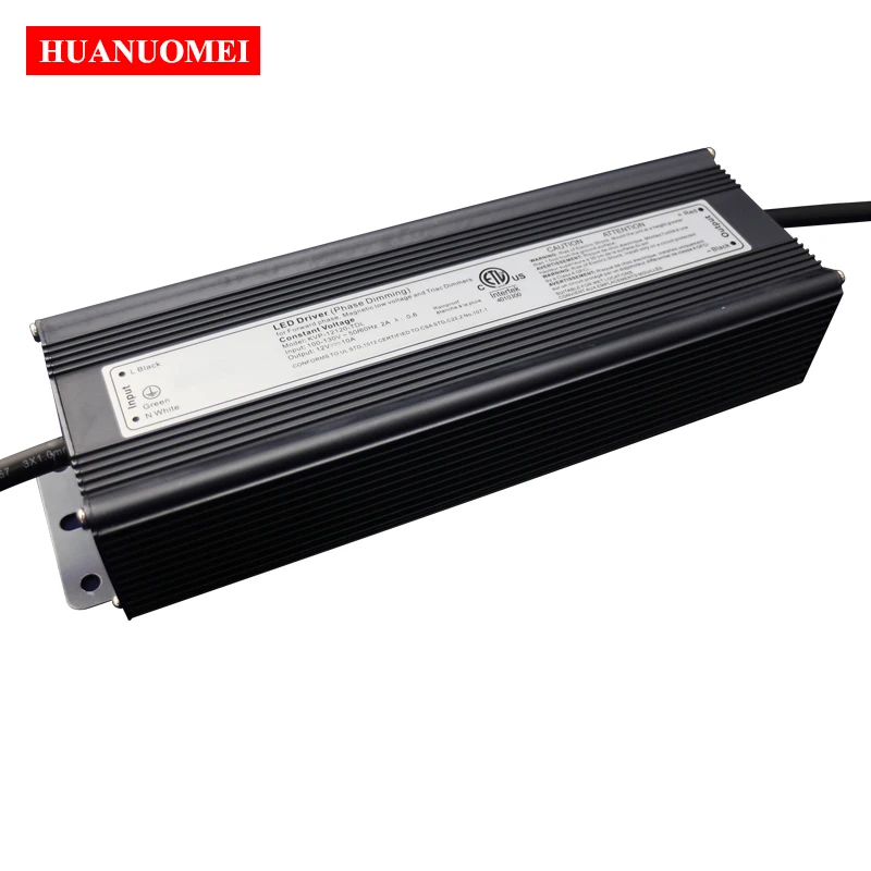 12V 24V 120W Waterproof Triac Dimmable LED Driver Lamp Lighting Electronic AC DC Transformer Power Supply AC90-130V AC180-250V