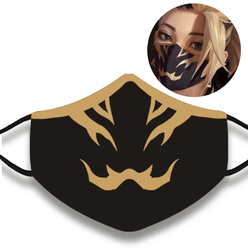

LOL KDA Akali Cosplay Mouth Mask Masquerade Party Face Mask Anime Halloween Party Mask Elastic Reusable Washable