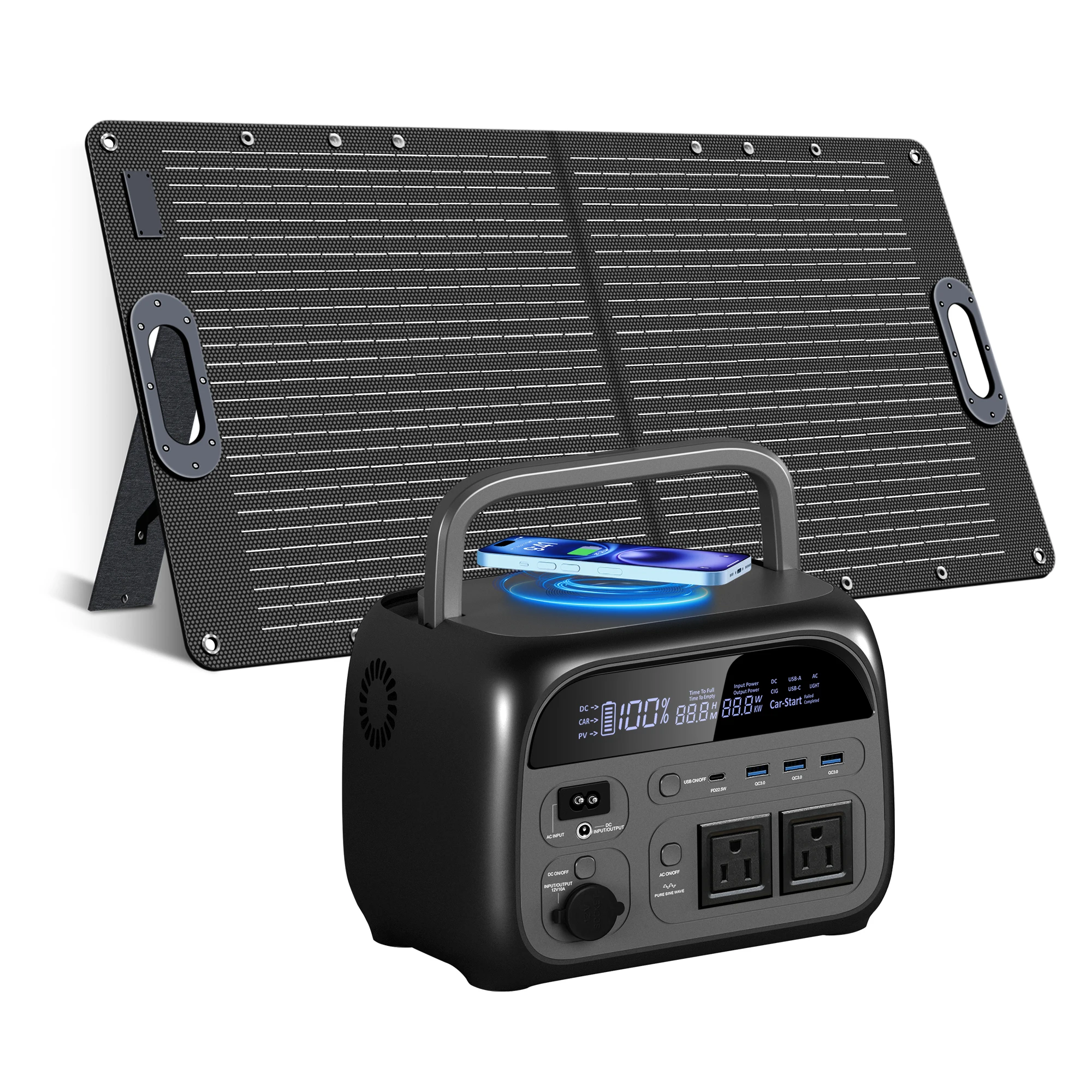 

CTOLITY AP400 500W Solar Generator Portable Power Station 100W ETFE Solar Panel Charger Power Bank for Camping Emergency Lifepo4