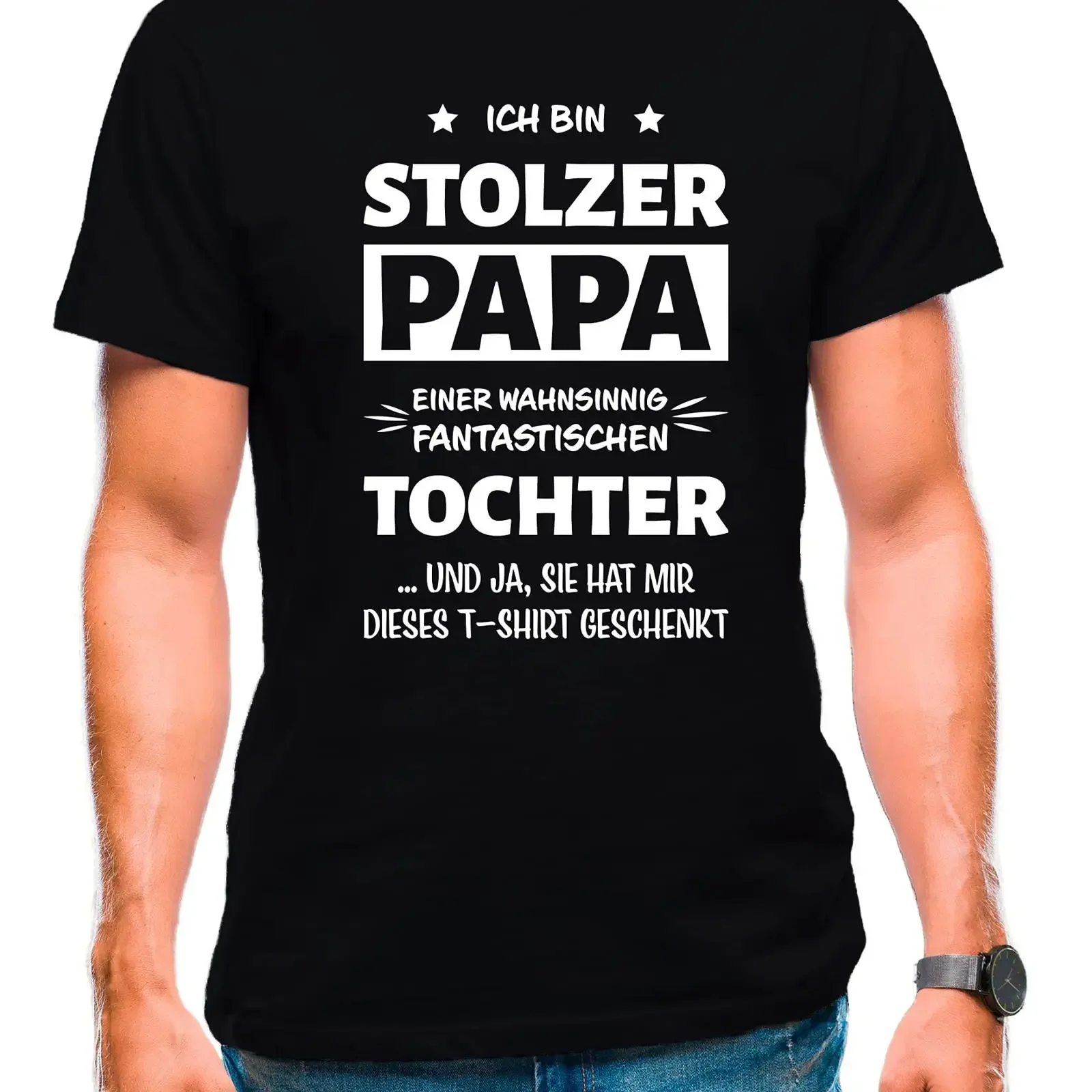 T Shirt Papa Father's Day Love Saying I am a proud dad of an incredibly fantastic daughter vintage Washed fashion Slightly