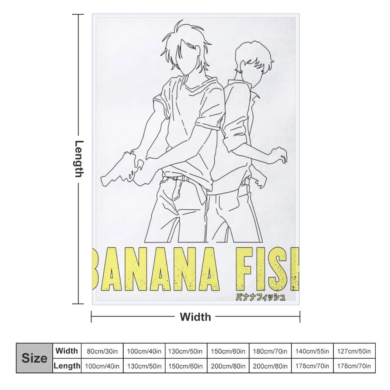 Banana Fish - Ash & Eiji Silhouette Throw Blanket christmas decoration blankets and throws Blankets