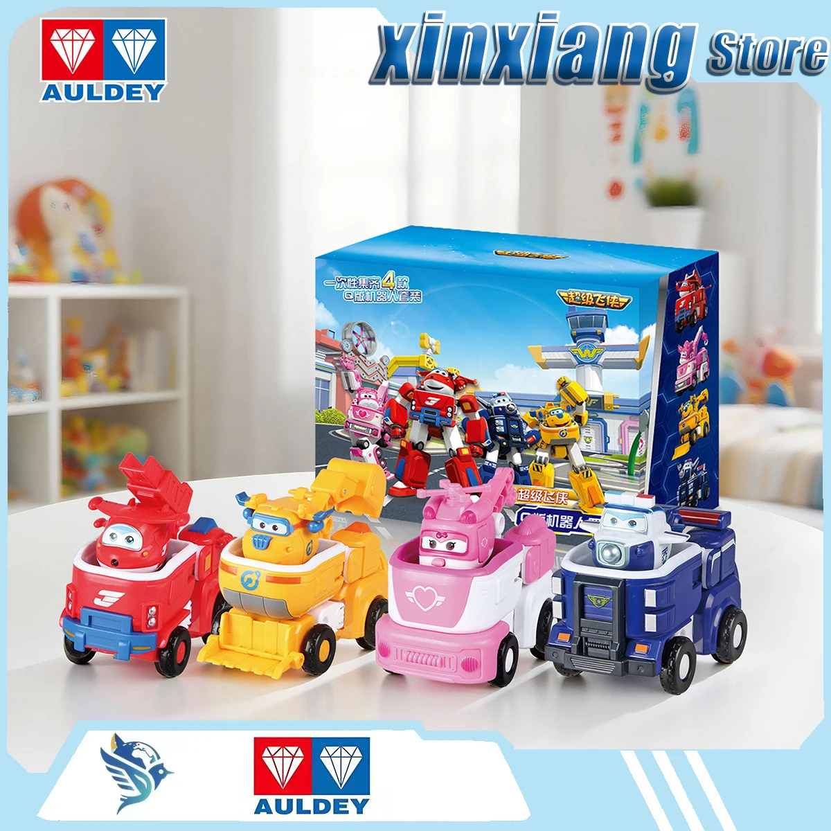 

AULDEY transforming robot Super Wings Decorative items surprises comics souvenirs trendy toys animations decorations gifts cute