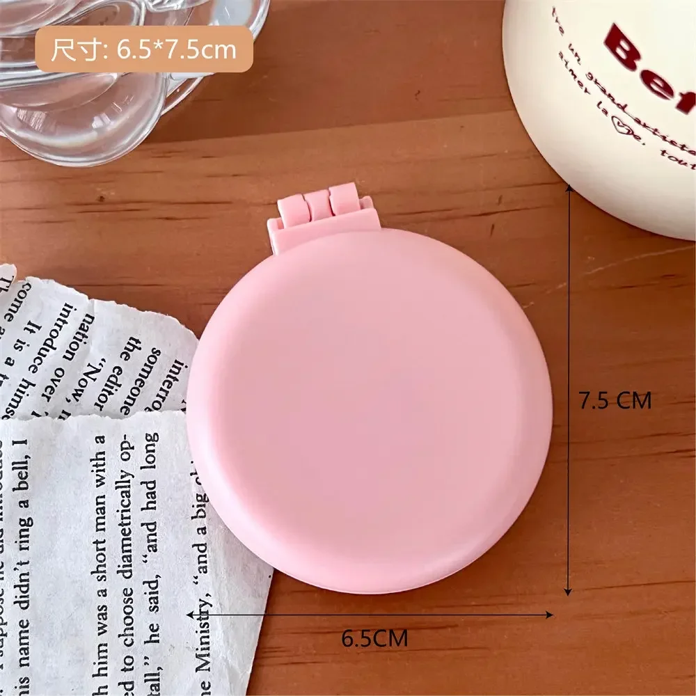 Solid Color Folding Comb with Makeup Mirror Small Massage Comb Women Girl Air Cushion Hair Brush Styling Tool Traveling Portable