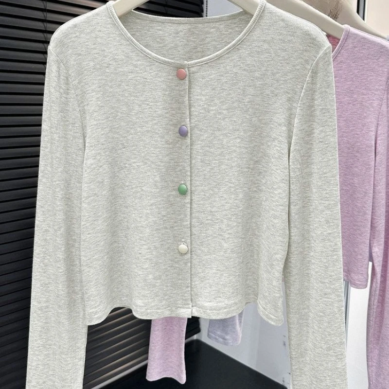 Thin Cardigans Spring Autumn Sunscreen Solid Korean Fashion Women Sweaters Versatile Sweet Casual Sueteres Mujer