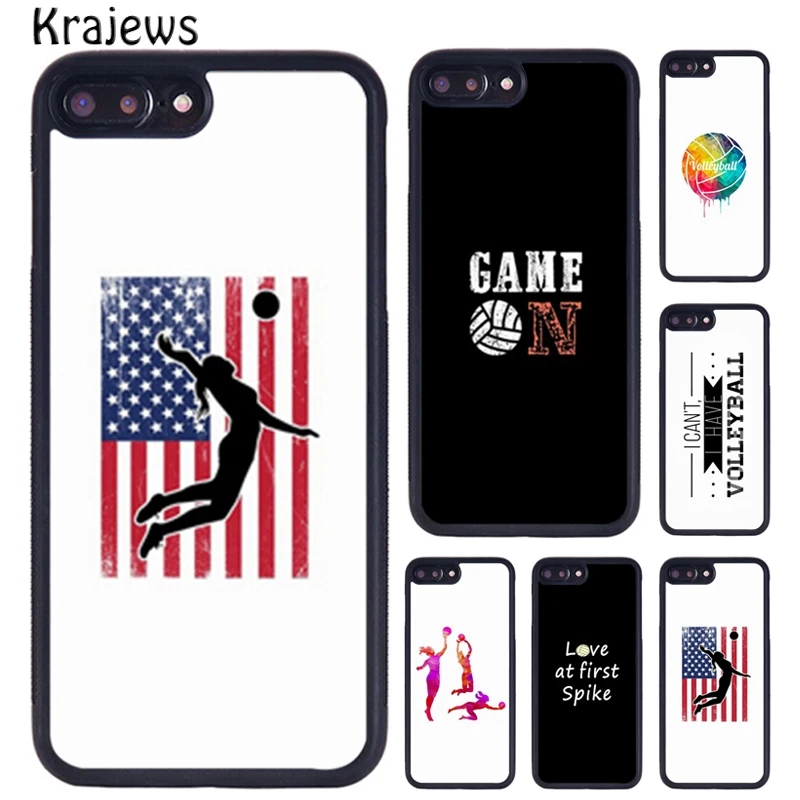 Krajews Volleyball Quotes Phone Case For iPhone 16 15 14 X XR XS 11 12 mini 13 Pro MAX Plus cover shell coque