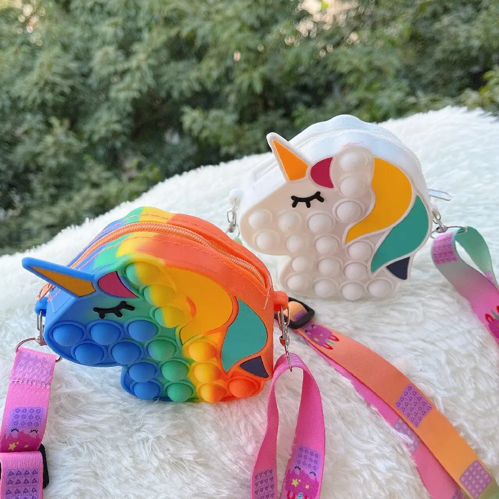 Unicorn Popite Bag for Kids Squeeze Toy Cheap Anti Stress Relief Toy Pack Autism Accessories Popits Silicone Push Bubble Bag