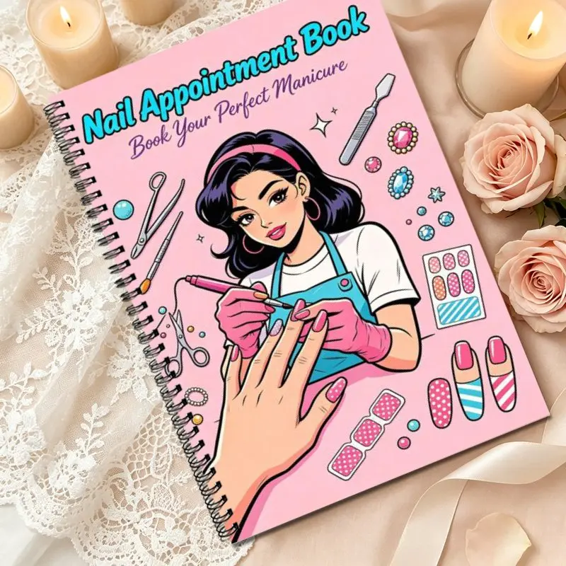 A5 Nail Art Appointment Notebook,For Customer Record & Service Tracking,For Nail Salon Front Desk Registration Opening Gifts