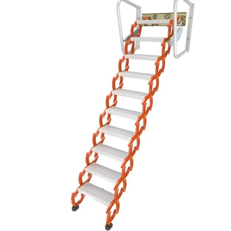 Attic Multi-Functional Villa Lift Stretch Simple Ladder Telescopic Folding Invisible Duplex Indoor Staircase Aluminum Industrial