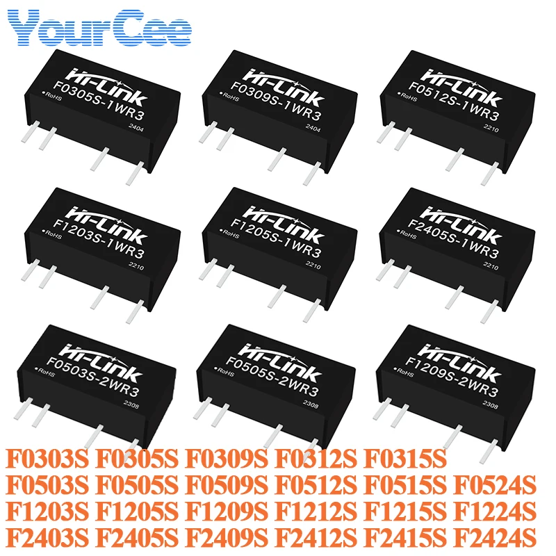 5PCS/1PC 1W 2W DC-DC Power Module Isolated Non Regulated 12/5V to 3.3/5/9/12/15/24V F0503S F1205S F1209S F0512S F1215S F0524S