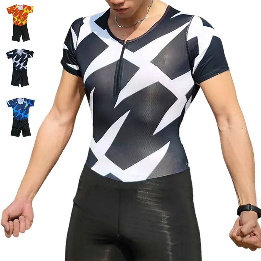 Men Run Sleeveless Tights Man Track & Field Fast Running One Piece Suit Speed Running