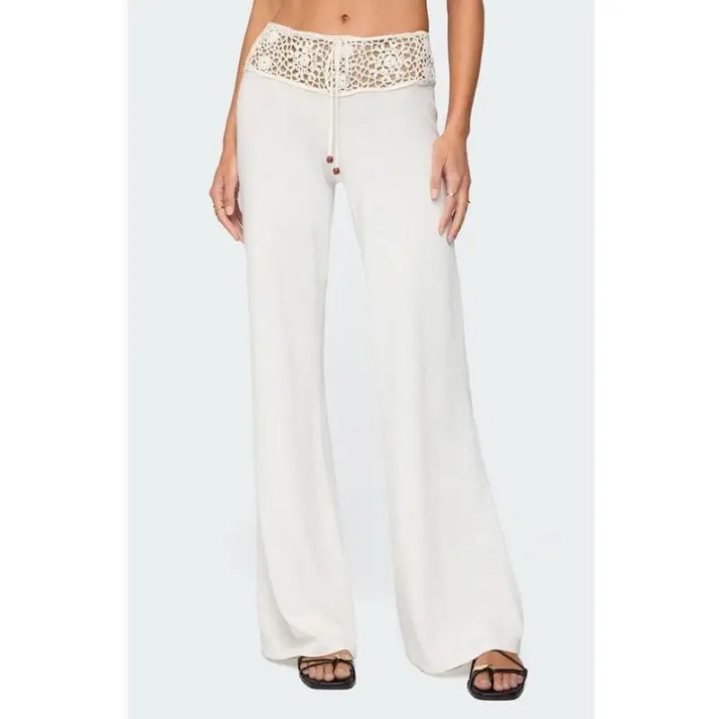 

Men's Casual Pants Women's Knitted Waist Cinching Hook New Sle Cross-Border Seven-Quarter Sve Eight-Quarter Length