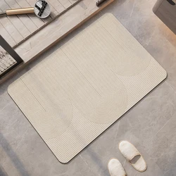 Diatomite Foot Mats Bath Mat Bathroom Absorbent Quick Dry Diatomite Mud Toilet Rug Shower  Pad For Living Room Washable