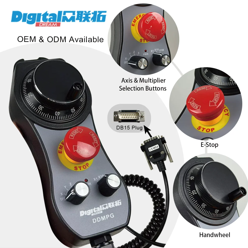 Digital Dream DDMPG Handrad Manueller Impulsgenerator für CNC-Bewegungssteuerungen unterstützt bis zu 6-Achsen-CNC-Systeme. – Detail 2