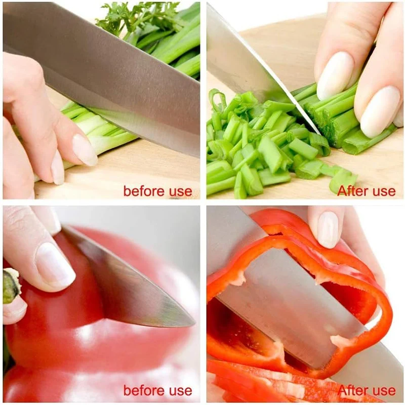 Knife Sharpener Handheld Multi-function 3 Stages Type Quick Sharpening Tool With Non-slip Base Kitchen Knives Accessories Gadget