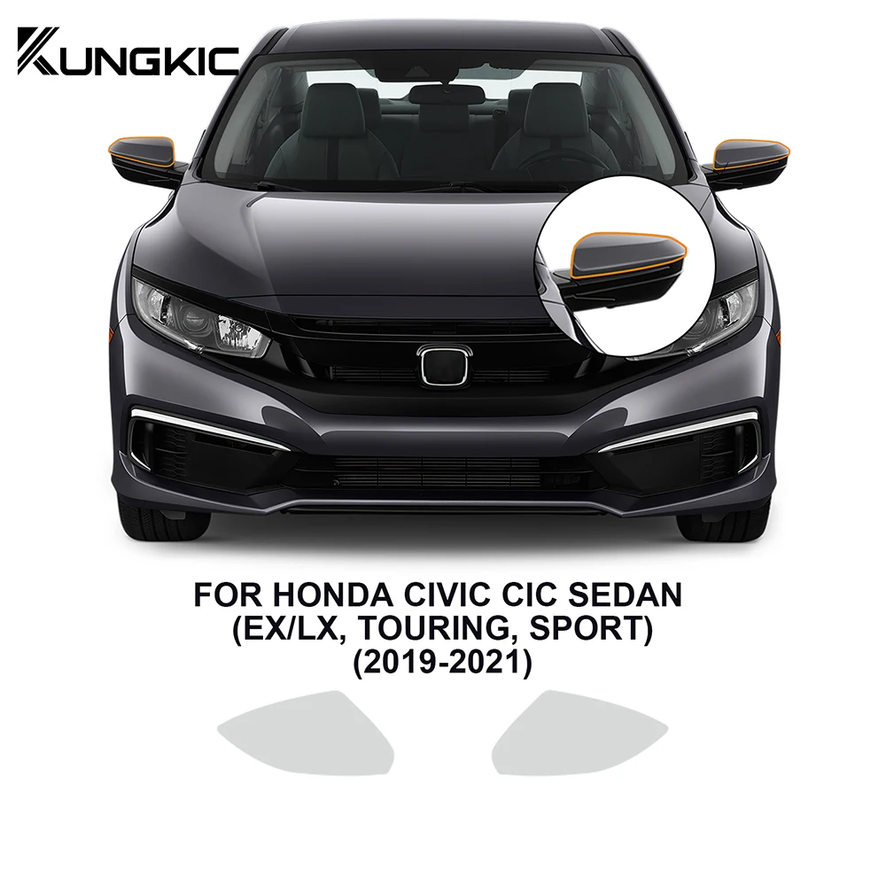 KUNGKIC Honda Civic Cic 세단 EX LX 투어링 스포츠 2019-2021 PPF TPU 클리어 헤드라이트 자동차 페인트 보호 필름 8.5mil 프리컷