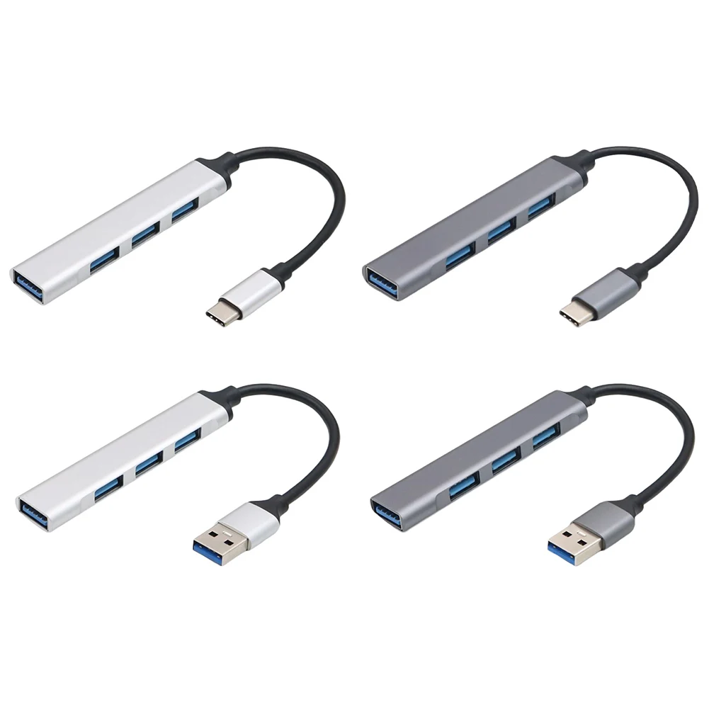 4-Port USB 3.0 Hub Adapter 5Gbps USB Splitter USB C zu USB Hub Mehrfach-USB 3.0 Hub USB-Port-Erweiterung für Laptop und PC
