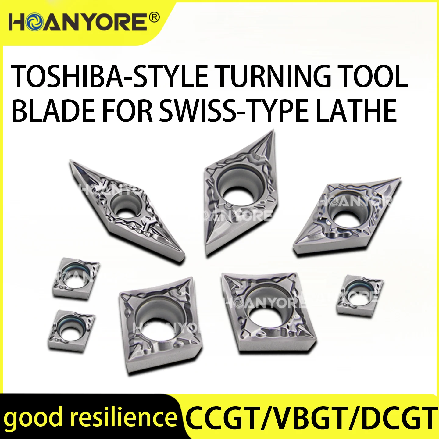 CNC Lathe/Swiss-Type Lathe Stainless Steel & Cast Iron External Turning Finish Blade CCGT03X102-JS HY2015