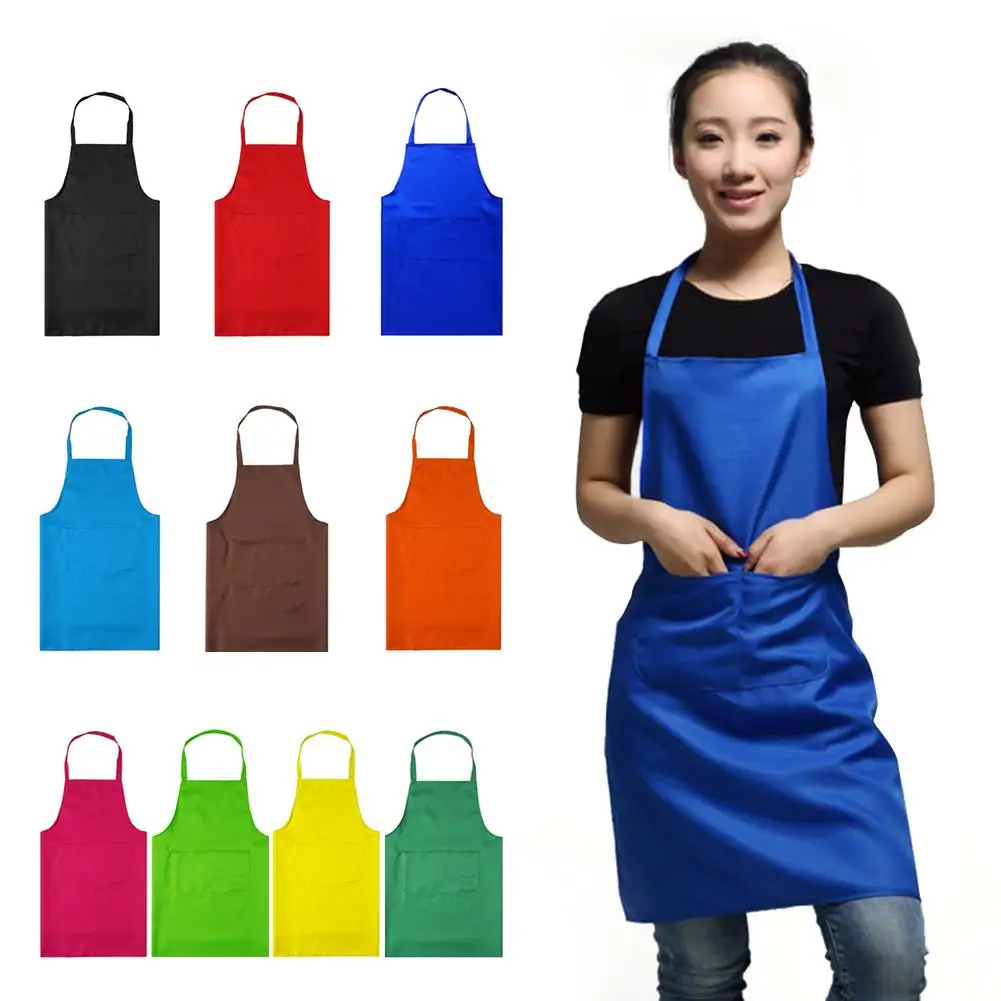 Waterproof Chef Waiter Cafe Kitchen Chef Couples Cooking Restaurant Solid Color Plain Apron Dress for Master Women Hairdresser