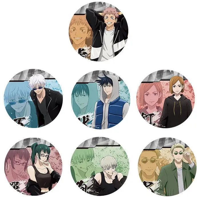 

Anime Jujutsu Kaisen Badge Set Gojo Satoru Nanami Kento Yuji Itadori Megumi Fushiguro Inumaki Toge Nobara Kugisaki Metal Pin