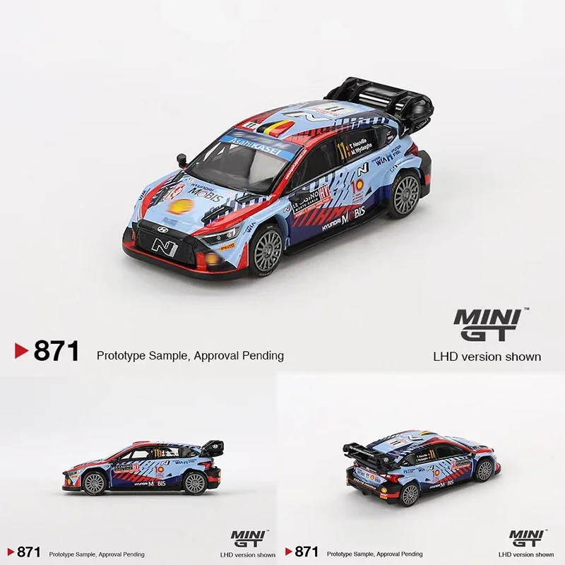 PreSale MINIGT 871 I20 N Rally1 Hybrid #11 2024 1:64 Diecast Diorama Model Collection Toys