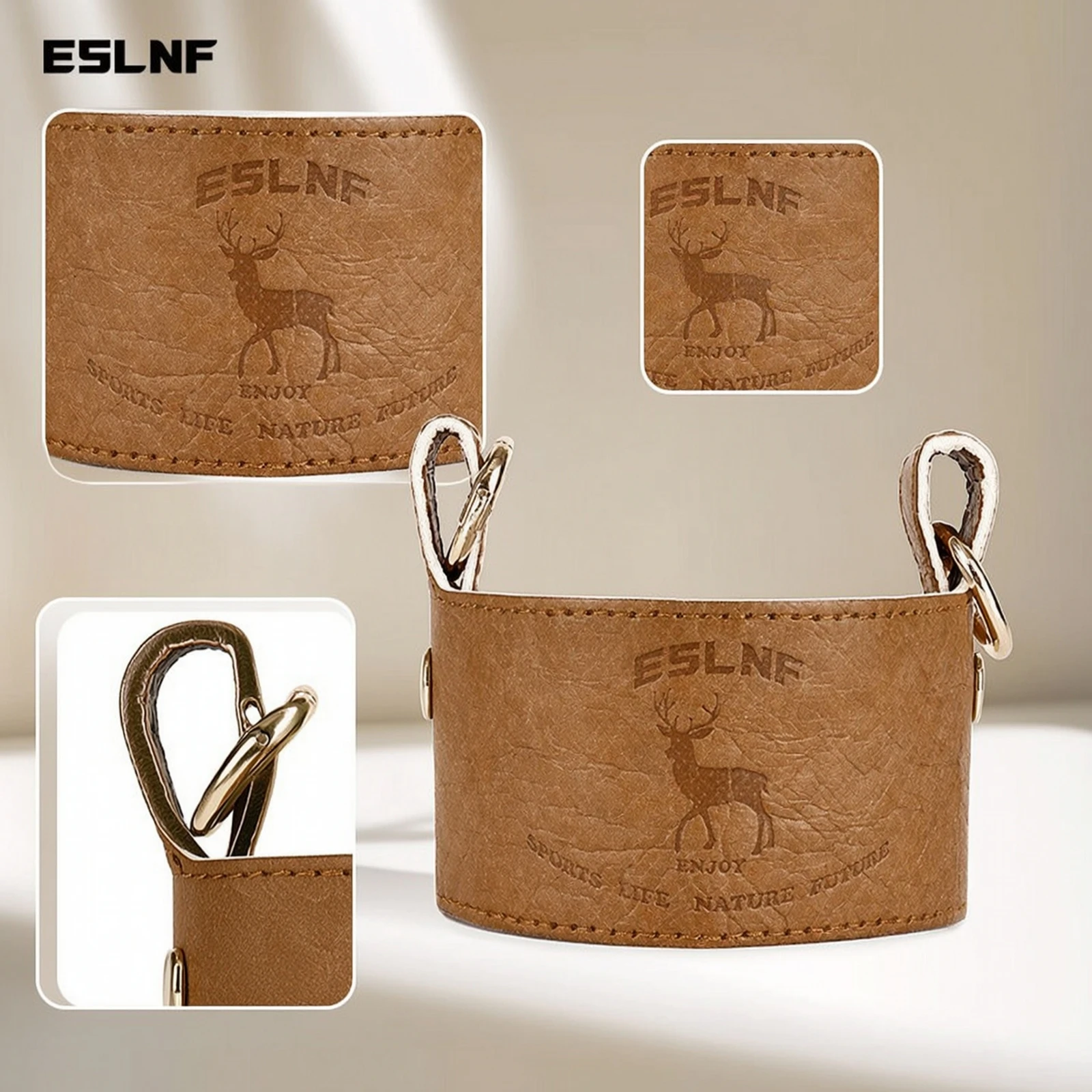 Coffee Cup Holder with Shoulder Strap Crossbody Cup Cover with Strap Safeguarding Sleeve Lightweight Long-Lasting for Commuters