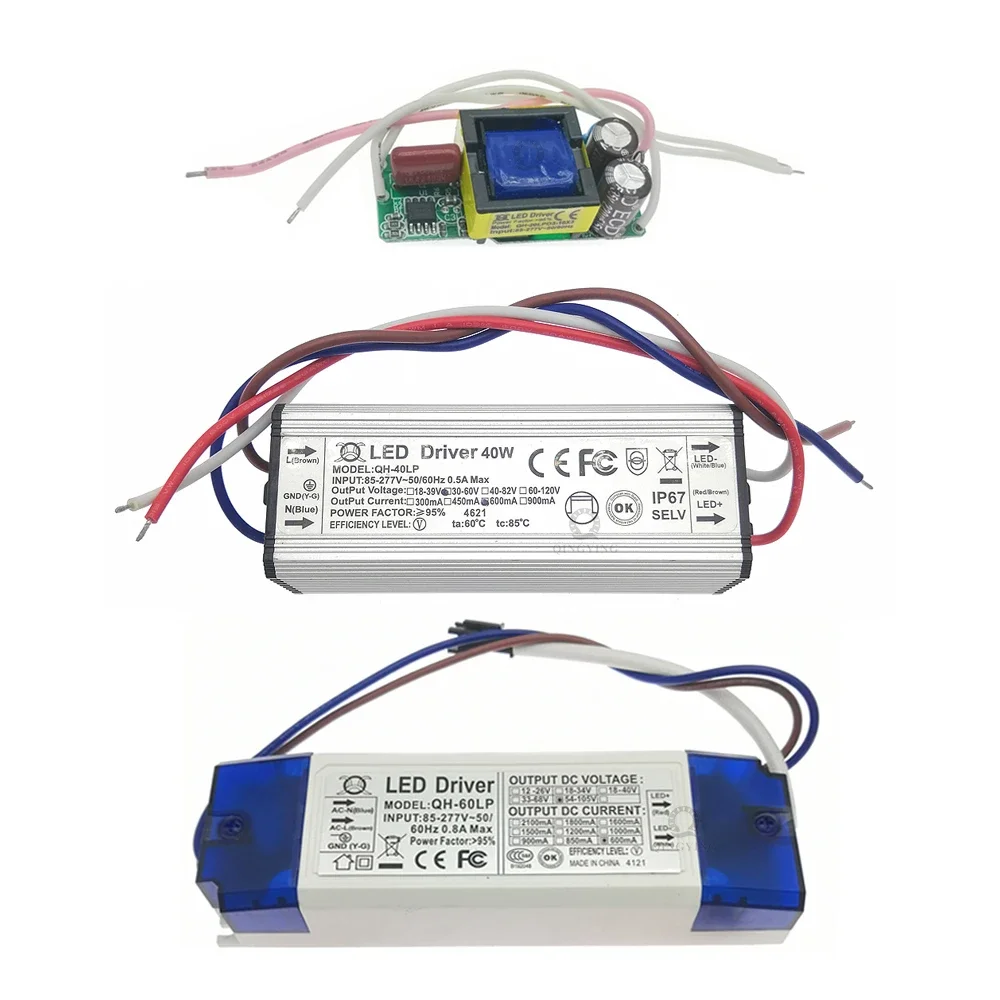 LED Driver 600mA Constant Current High PF 3W 10W 20W 30W 40W 50W 60W 1-2x3w 3-10x3w 10-18x3w 18-30x3w Lamp Lighting Power Supply