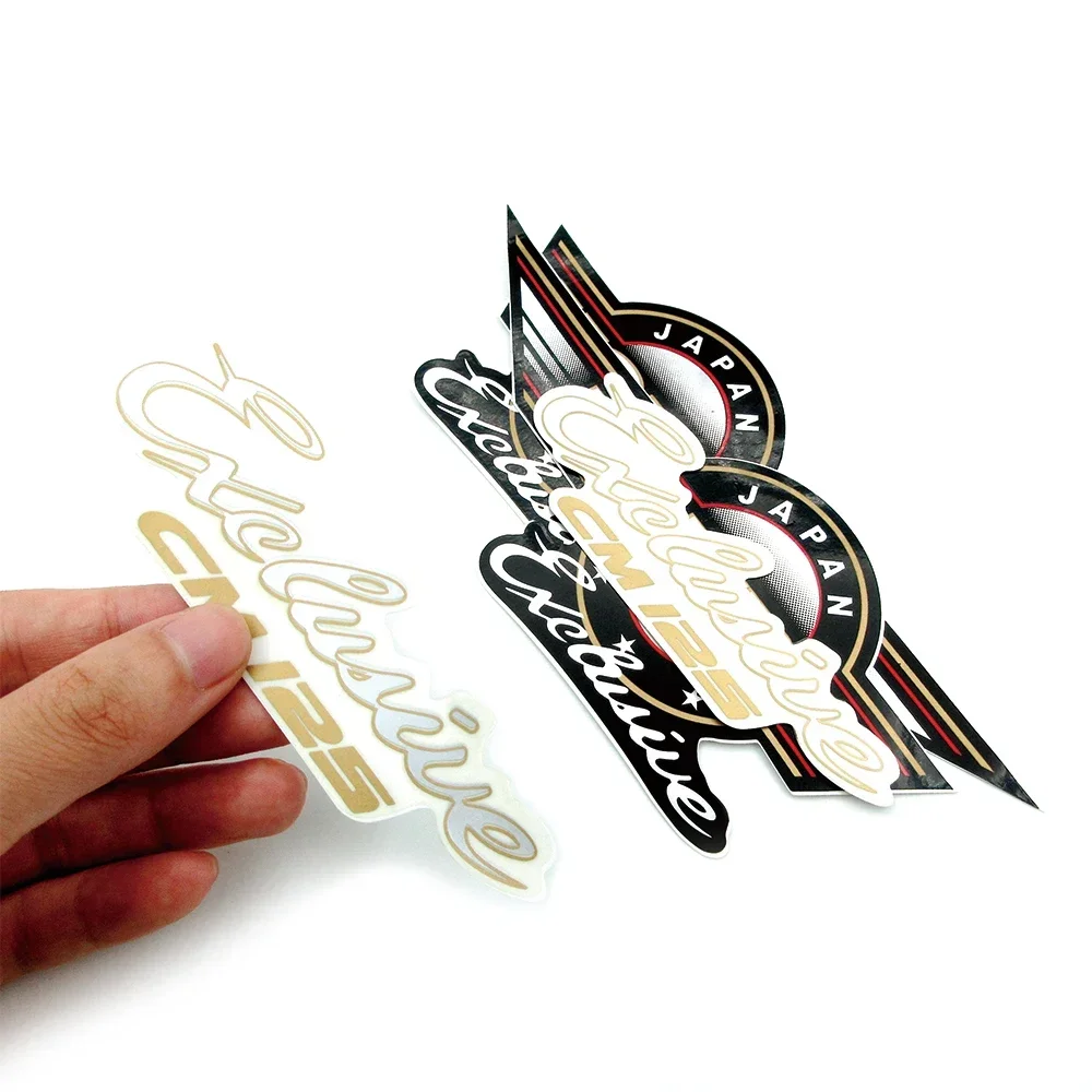 1 Pair Motorcycle Fuel Oil Tank Badge Emblem Stickers 3D Logo Fairing Engraving Decals Protective Sticker For Honda CM125 Cm 125