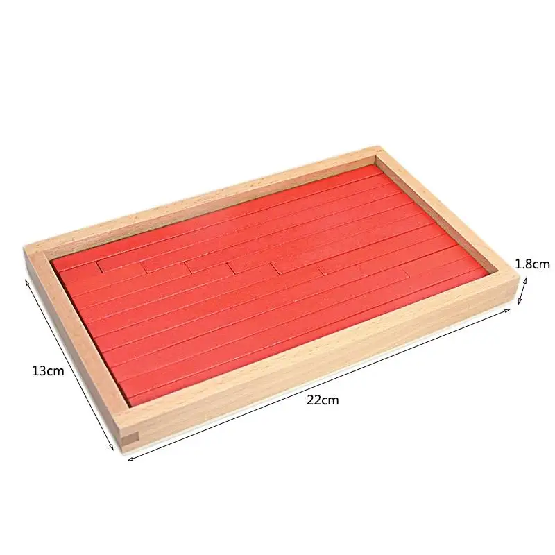 Juguete de matemáticas Montessori de tamaño pequeño, varillas azules y rojas, caja de palos, varillas rojas digitales 1-10 con caja de madera, juguetes para niños de aprendizaje temprano