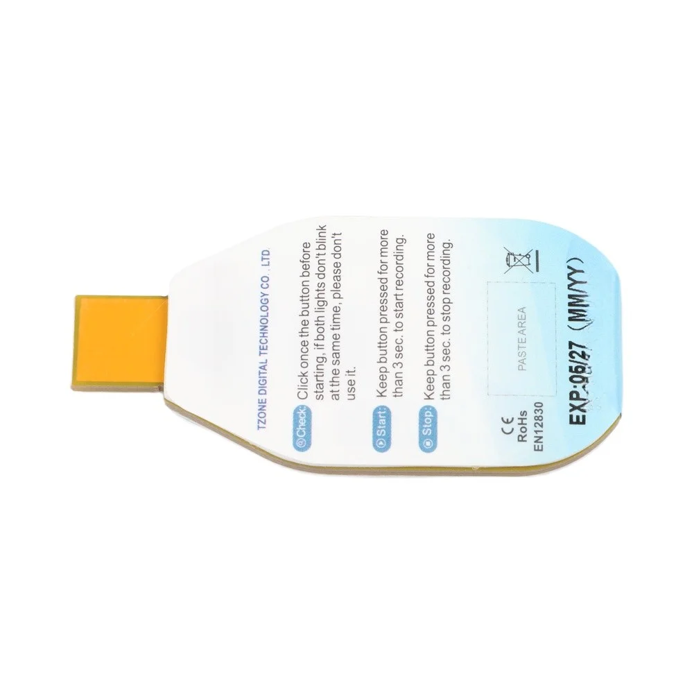 69*33mm Temperature Humidity Logger Disposable Temperature Logger Device Disposable Data Logger Automatic PDF Generation