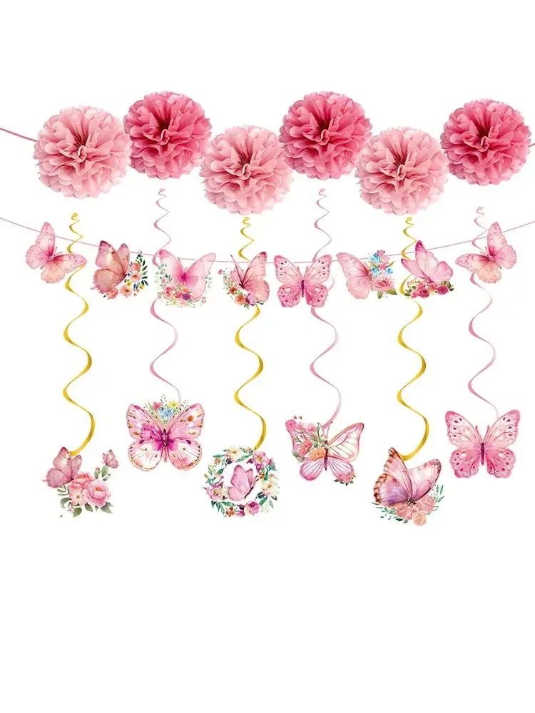 Schmetterlingsbanner, Schmetterlings-Party-Deko, Schmetterlings-Geburtstagsdekorationsbanner, Hochzeits-, Babyparty-, Kinder-, Mädchen-Geburtstagsdekorationsbanner – Detail 1