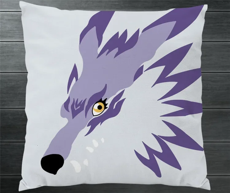 Digimon Adventure Greymon Garurumon  40x40cm Pillowcase Pillow Case Cover Cosplay Fanart Gift BED/SOFA/CAR Decor New