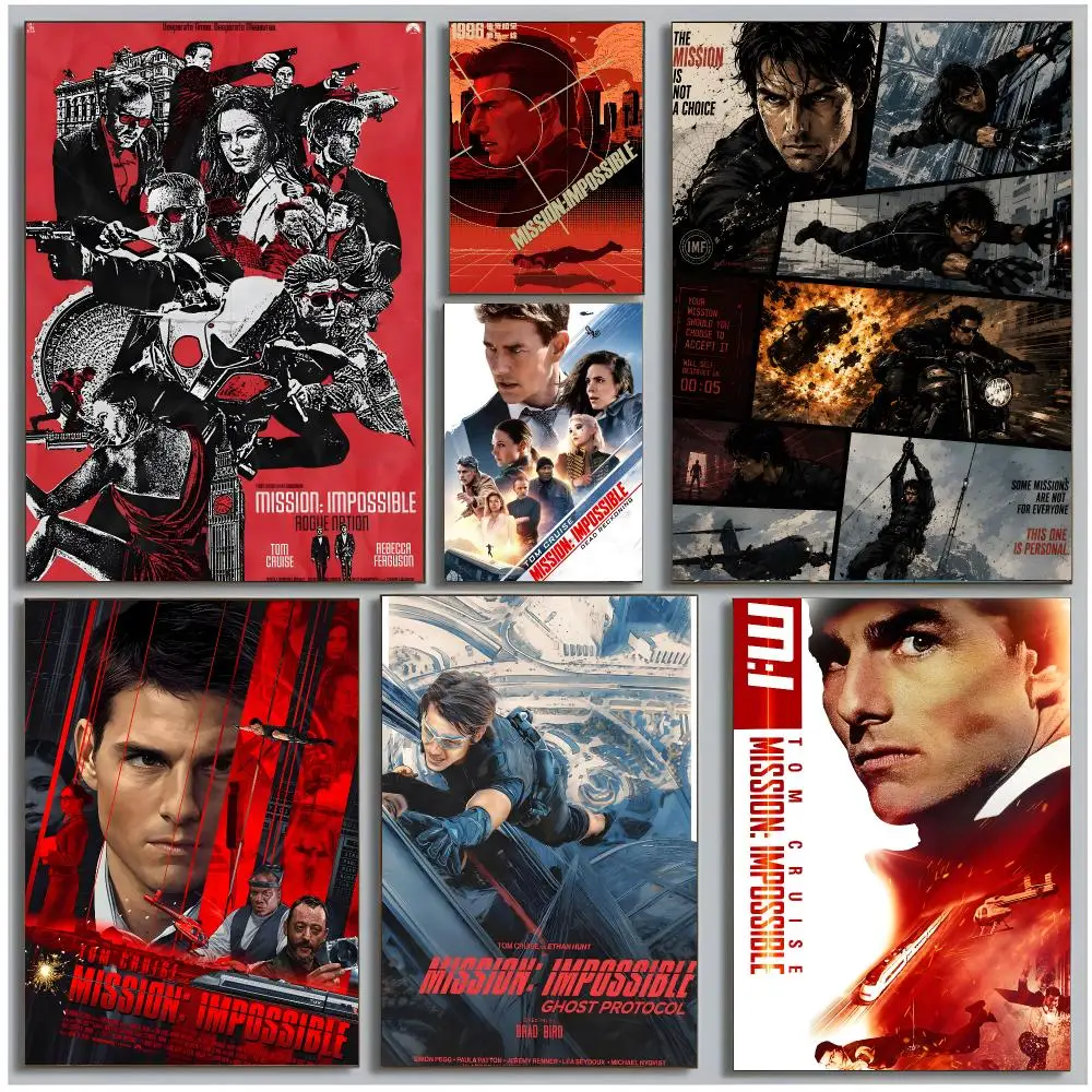 Thrilling Movie M-Mission Impossible Poster Modern Wall Art Bedroom Living Room Print Unframed