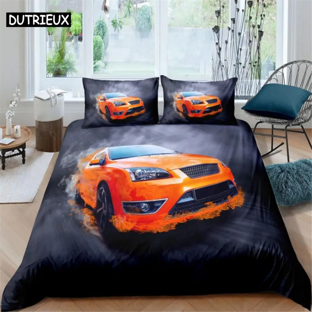 

Sports Car Duvet Cover Set Luxury High Quality 3D Printed Bedding 2/3pcs Double Queen King Bedclothes Adults Boys Home Textile