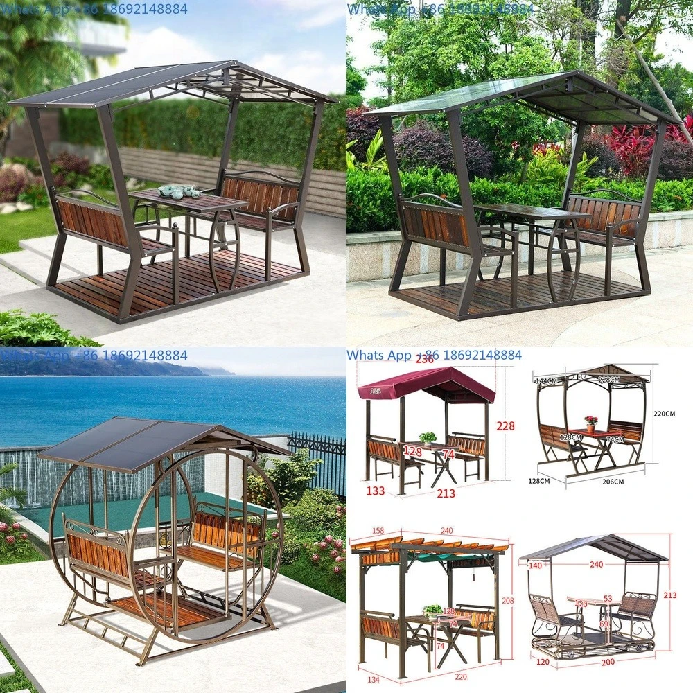 Gazebo for Outdoor Garden Patio Villa Terrace Rooftop Deck Four Corner Pavilion Structure for Exterior Use