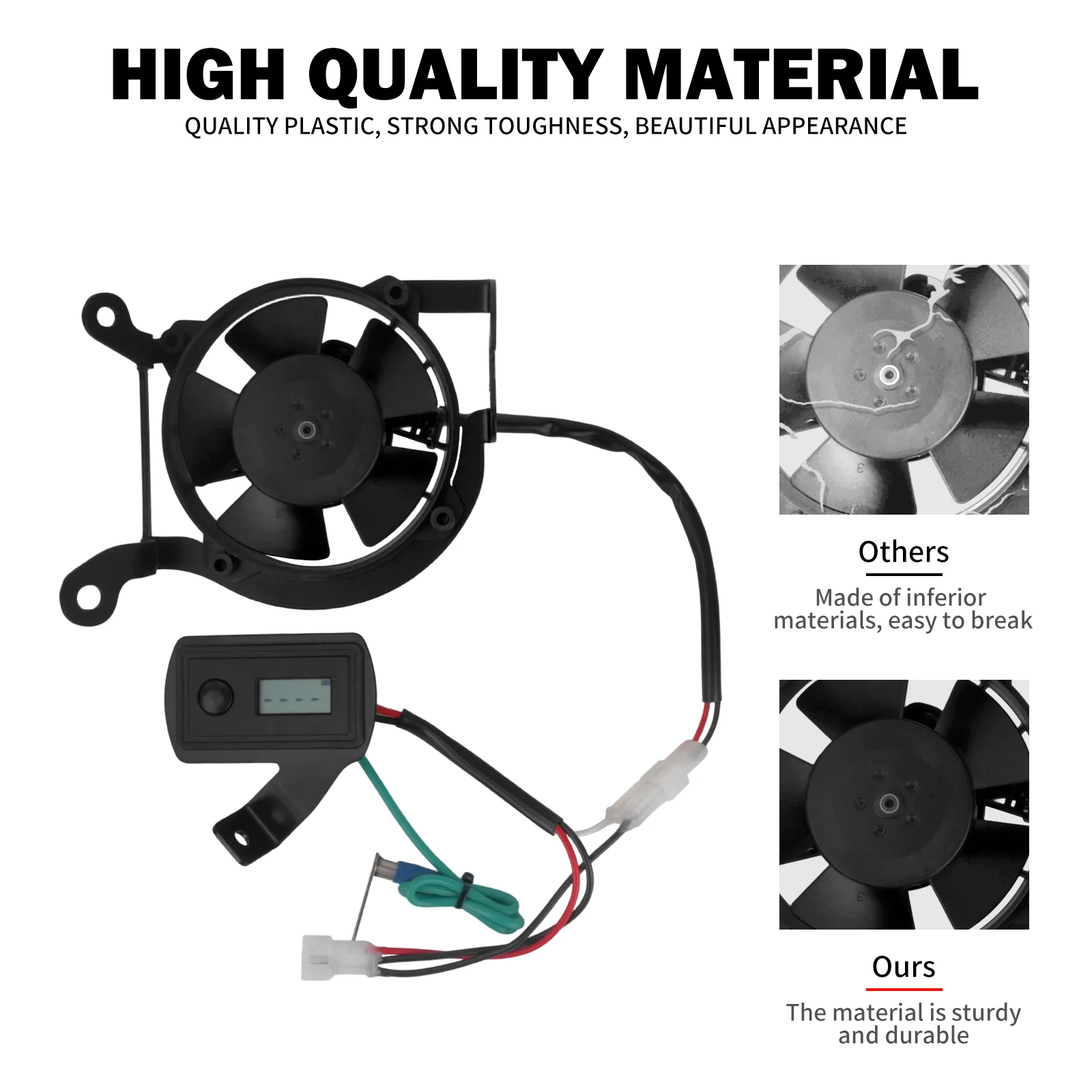 Motorcycle Radiator Cooling Fan CoolFlow Plastic Black Assembly For Yamaha WR450F 2012-2014 2015 732-FN11 Engine Cooler Fan Set