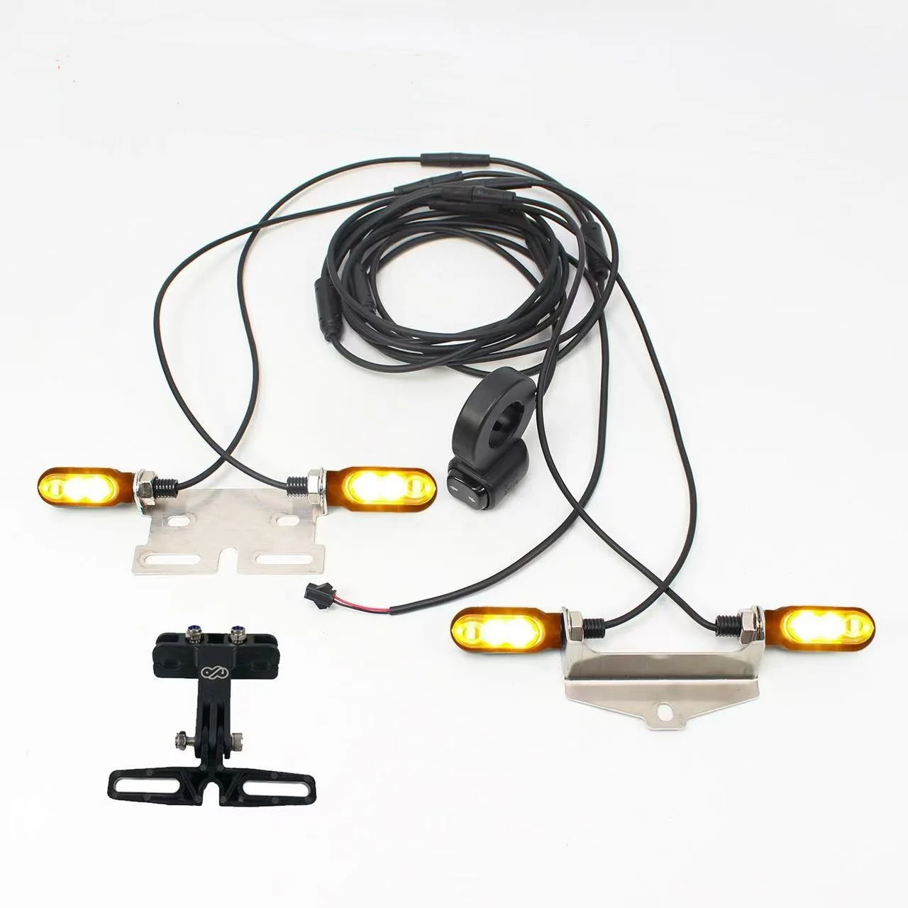 

Electric bicycle steering signal light, motorcycle electric scooter steering front left rear right light with bracket waterproof