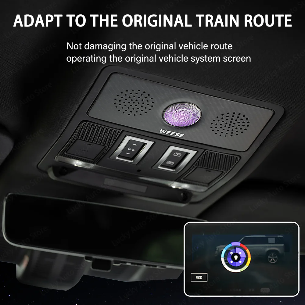 For Land Rover Defender LED 10 Color Ambient Light Carbon Fiber Roof Speaker 90 110 130 Indoor Horn Decorative Light Refit Parts