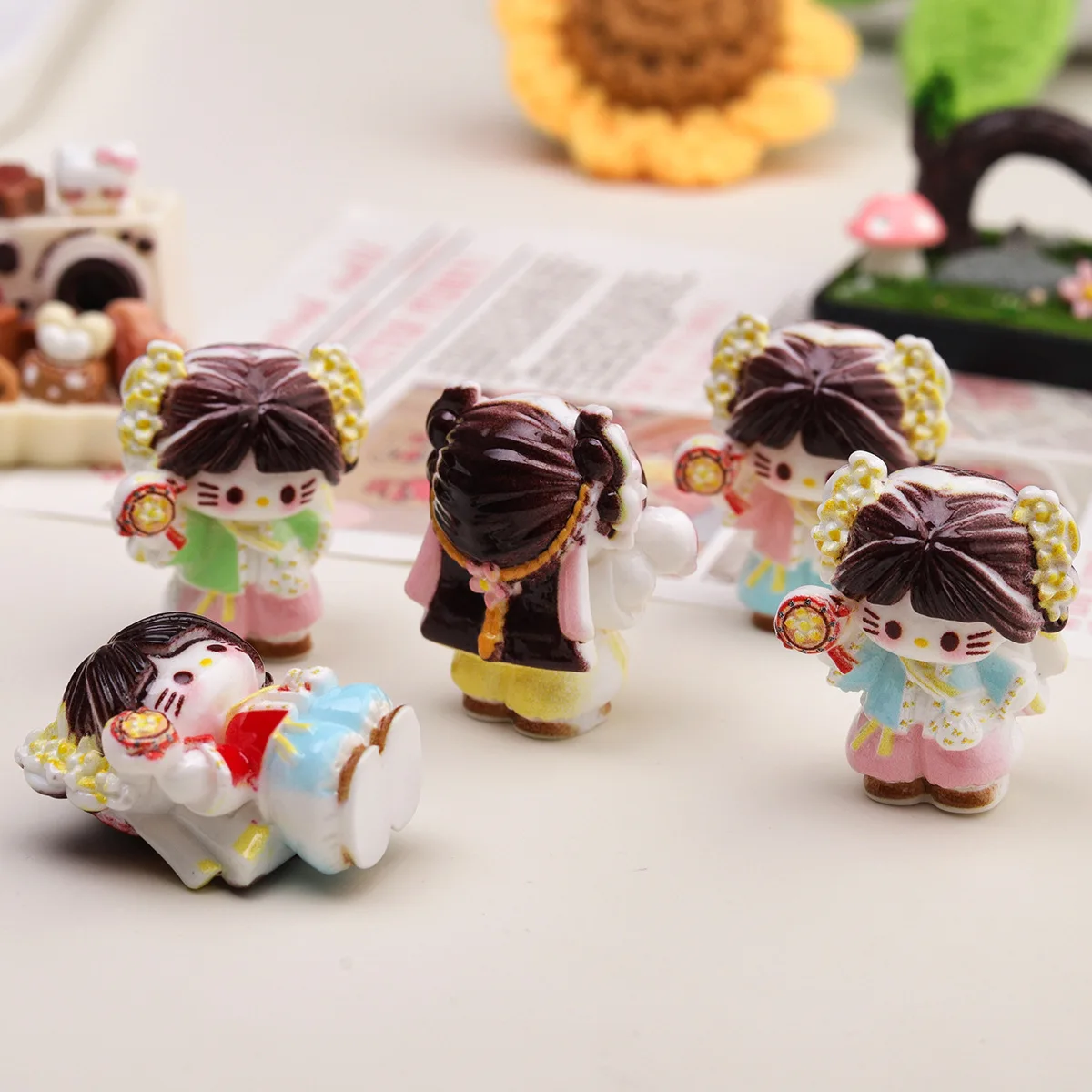 قطعتان من إكسسوارات الراتنج الكرتونية ثلاثية الأبعاد من Miniso، علبة غير المرغوب فيها ذاتية الصنع، مستلزمات الحرف اليدوية المصغرة