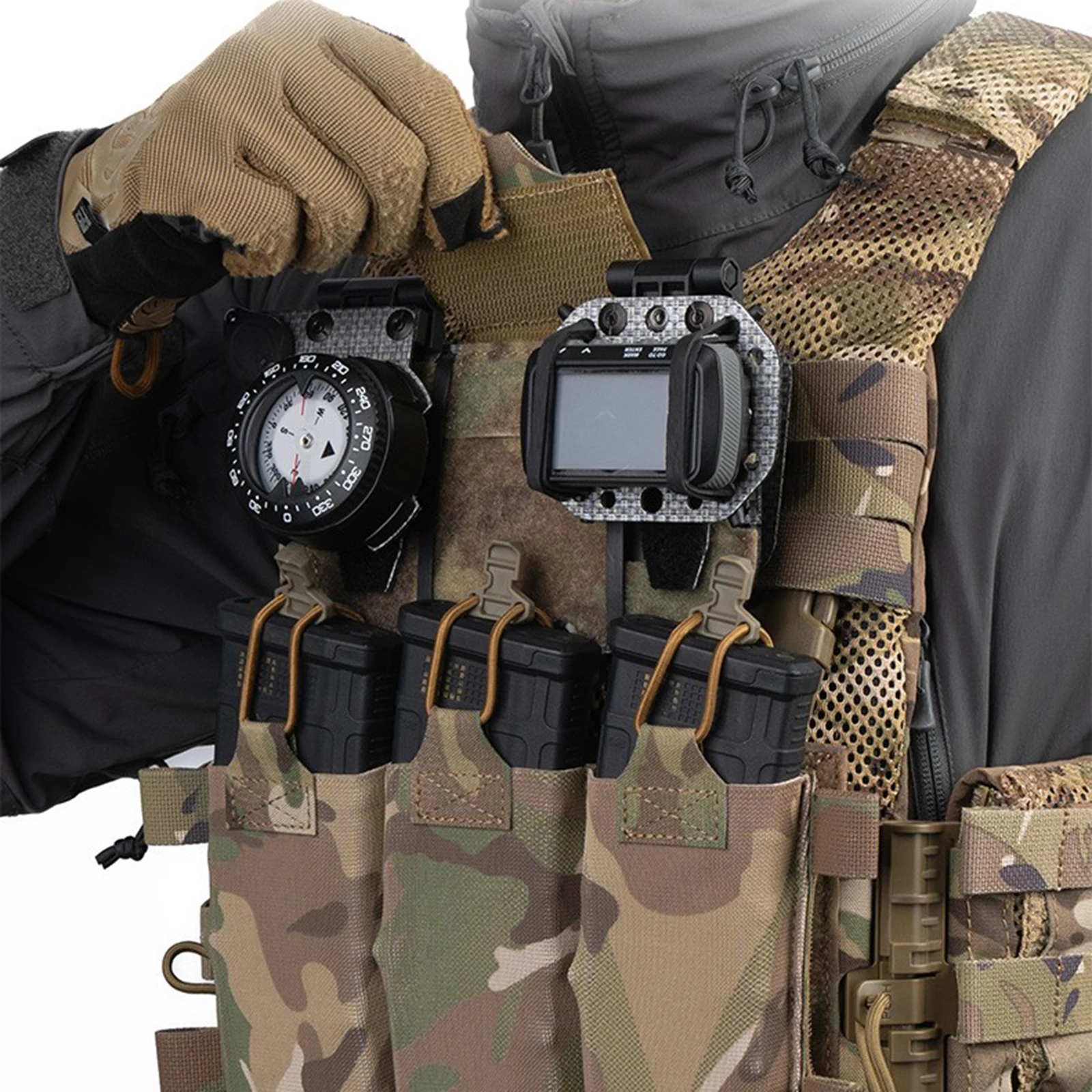Phone Navigation Board With Compass Universal Phone Chest Mount Foldable Mobile Phone Mount Outdoor Hunting Camping Sport Gear