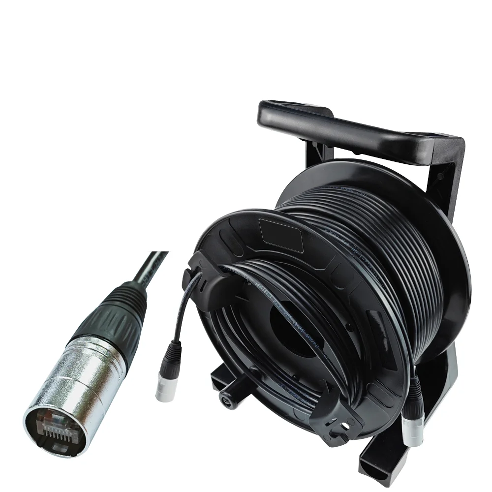 Professional 10Gbps Low Latency EtherCON Cat6 Shielded Ethernet Cable Drum Digital Audio Mixer Stage Equipment Reel
