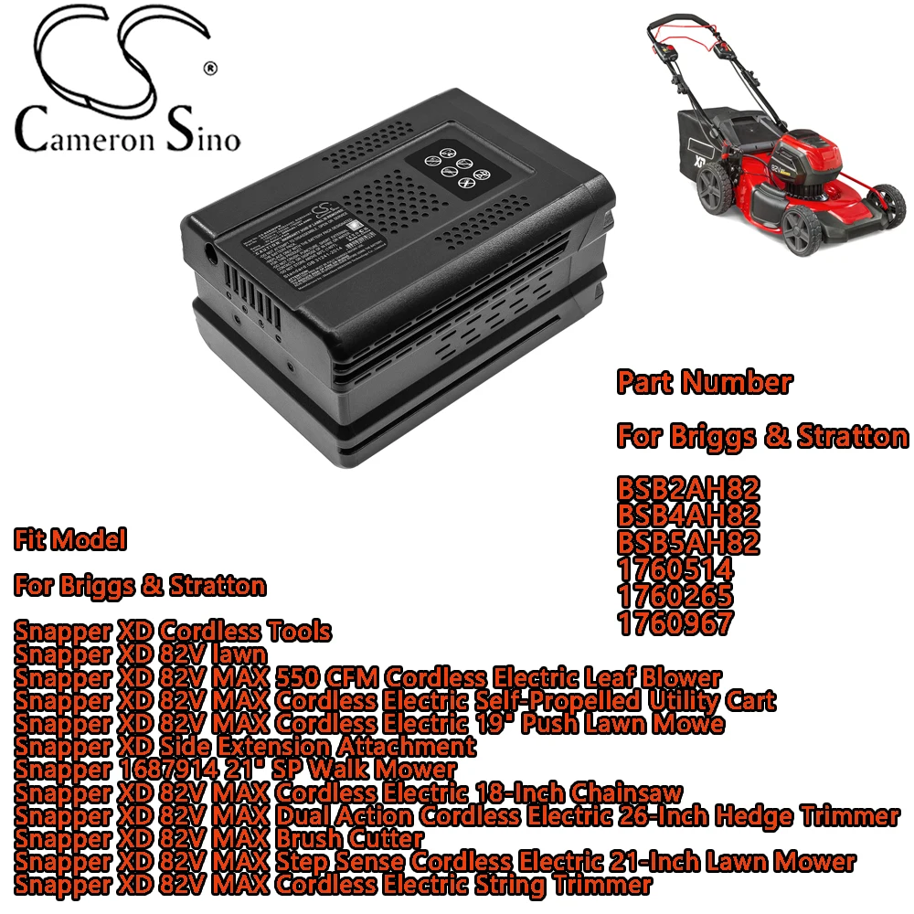 

Gardening Tools Battery for Briggs & Stratton Snapper XD Cordless Tools 82V lawn 82V MAX 550 CFM Cordless Electric Leaf Blower