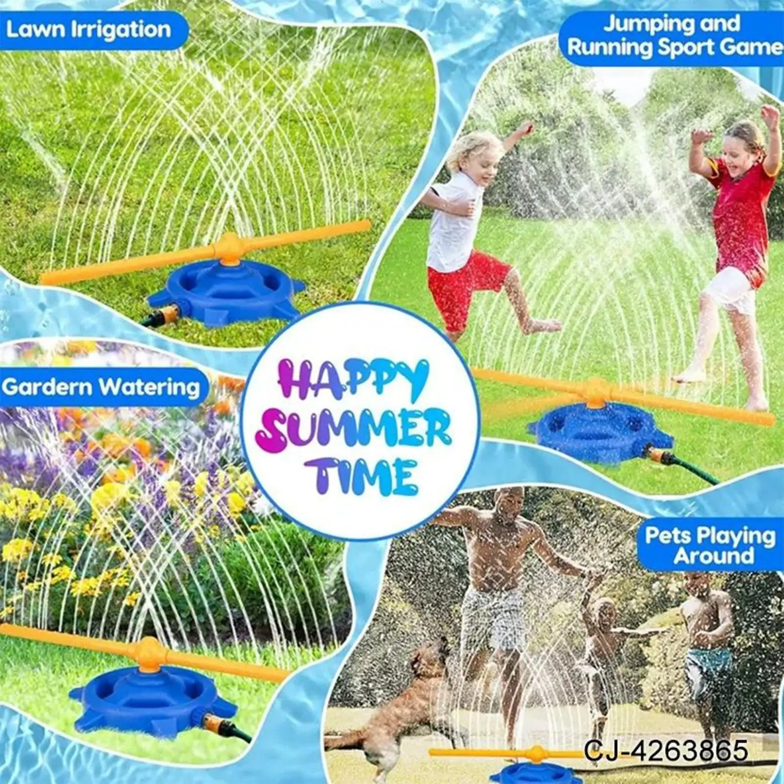 Toddler Sprinkler Lawn Sprinkler Water Sprayer 360 Degree Rotating Outdoor Toys Interactive Summer Activities For Beach Garden