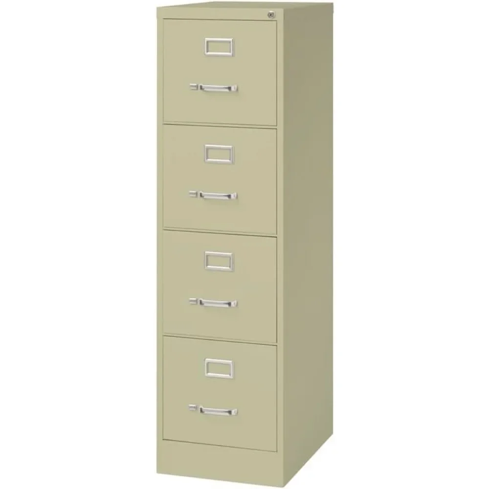 Deep 4 Drawer Letter File Cabinet in Putty, Fully Assembled