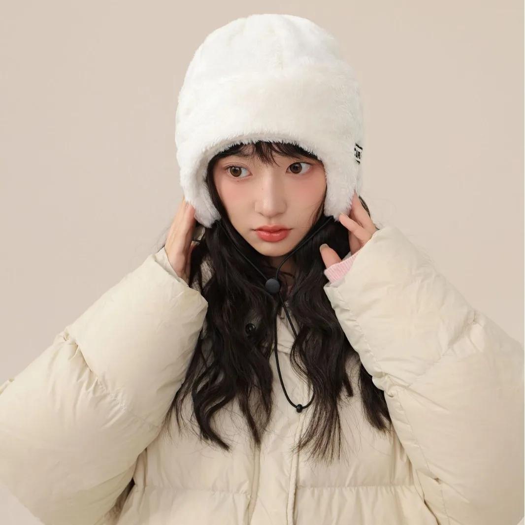 

Hat Skull Slouchy Unisex Winter Men Women Warm Brimless Ear Protection Arctic Fleece Ski Outdoor Thick Proof 7M835