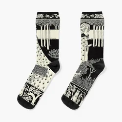 Calcetines de Navidad para hombre y niña, medias con diseño de Art Nouveau Aubrey, Beardsley Salome, Regalos divertidos