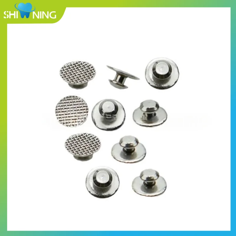 

30pcs Dental Orthodontic Lingual Button Metal Round Mesh Base Bondable Monoblock Dentistry Lab Bracket Aligner Traction Hook