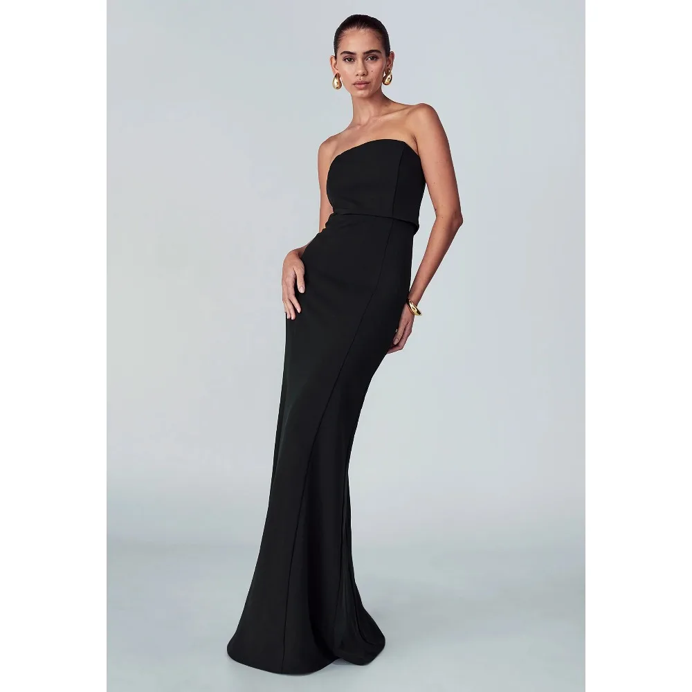 

Customized Black Long Evening Dresses Strapless Classic Party Dress Mermaid Elegant Modern Prom Cocktail Gowns for Women 2026