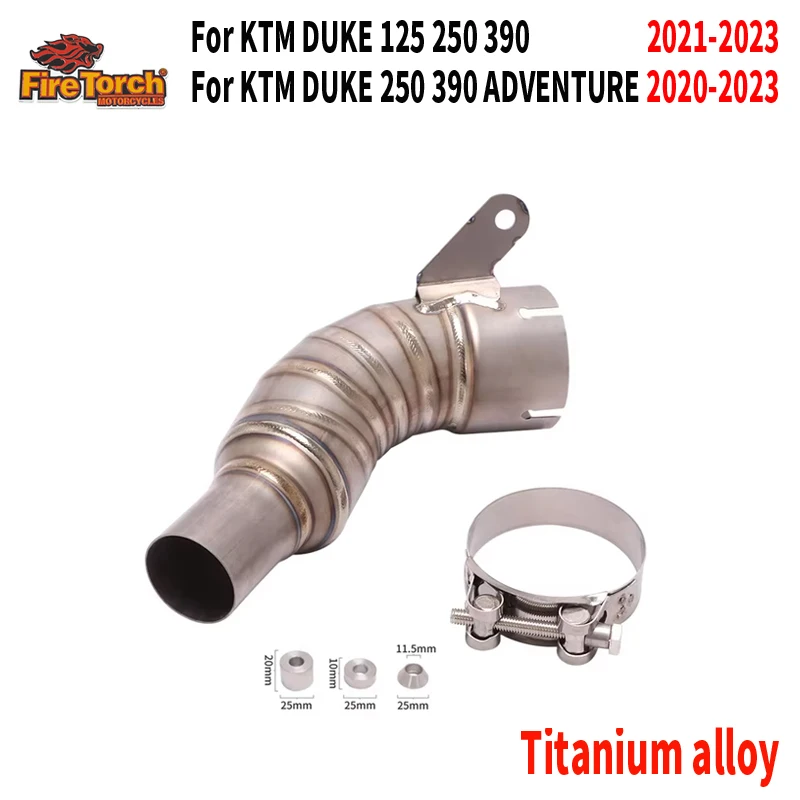 For KTM DUKE 125 250 390 Adventure 2020 - 2026 Motorcycle Exhaust System Titanium Alloy Front Link Pipe Connect Original Muffler image 3